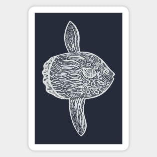 Ocean Sunfish or Common Mola - detailed fish design Magnet